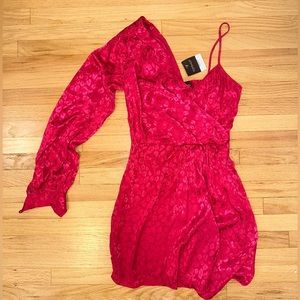 Hot pink one shoulder dress